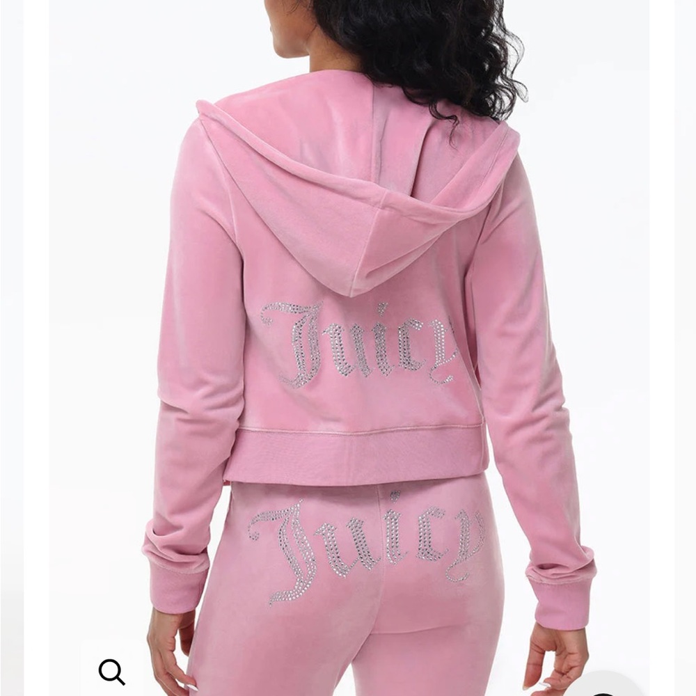 Juicy Couture Rose Pink Velour Jacket & pant set